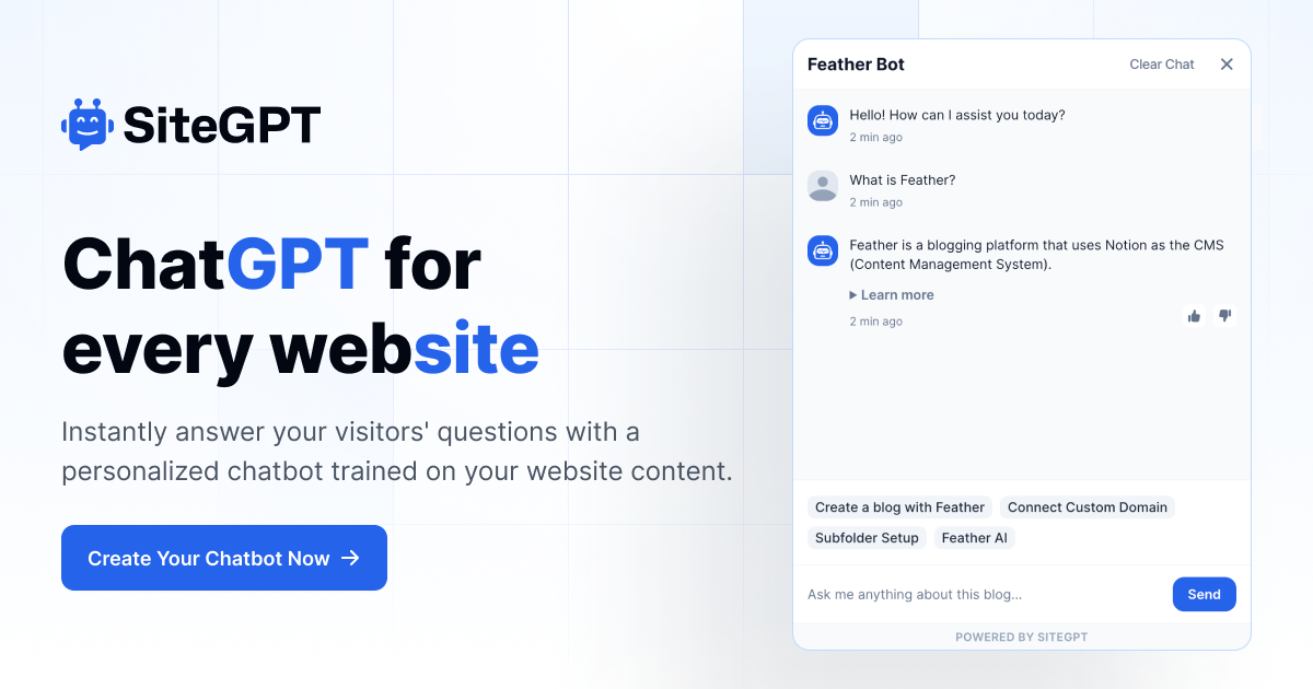 SiteGPT – ChatGPT for every website